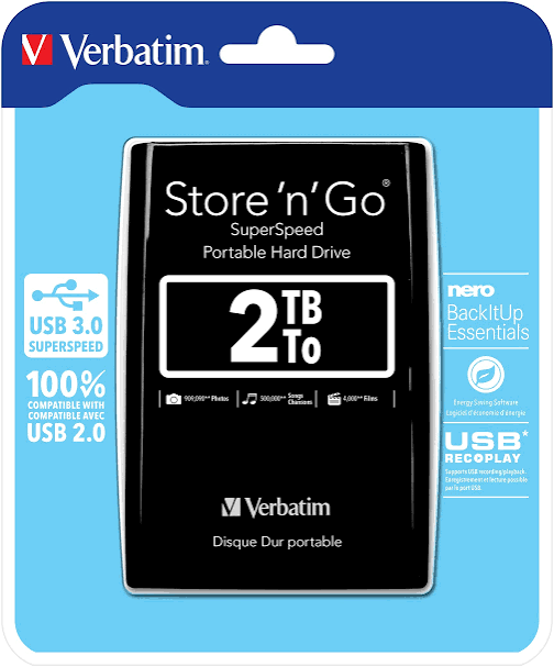 HARD DISK USB VERBATIM 2TB BK USB 3.0 2,5
